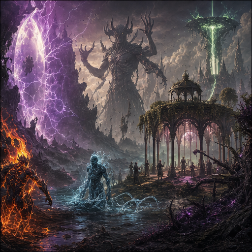The Chaos Lands (Lands of the Forsaken / Worlds Edge Mountains) lore points illustration.