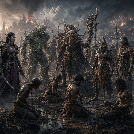 The Chaos Lands (Lands of the Forsaken / Worlds Edge Mountains) people and cultures illustration.