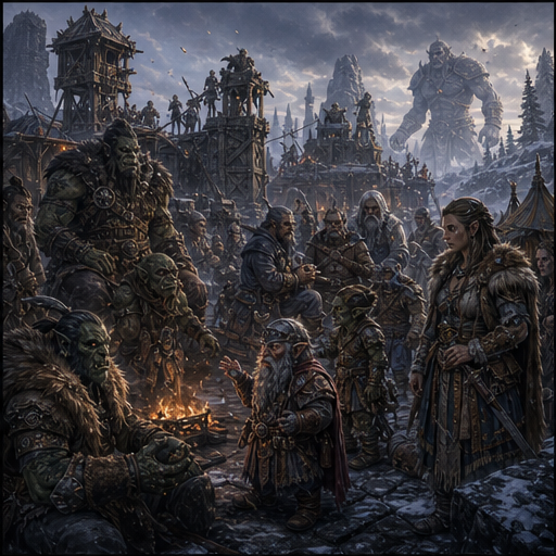Northern Hordelands people and cultures illustration.