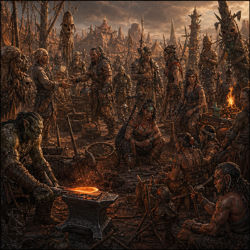 Southern Hordelands regional life illustration.
