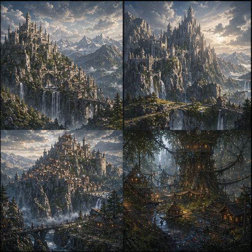 The High Peaks cities and settlements illustration.