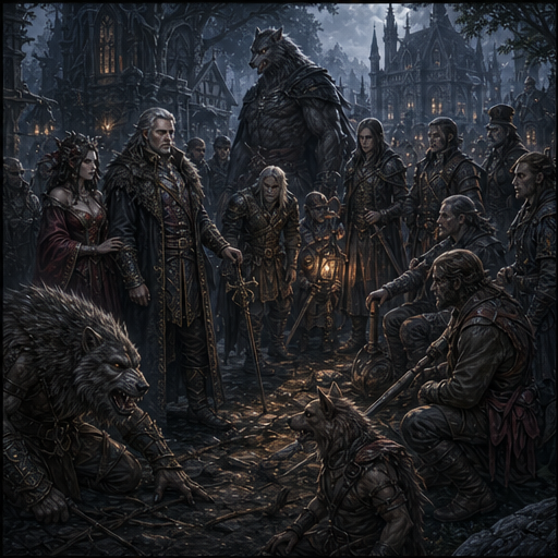 Wolfenhain people and cultures illustration.